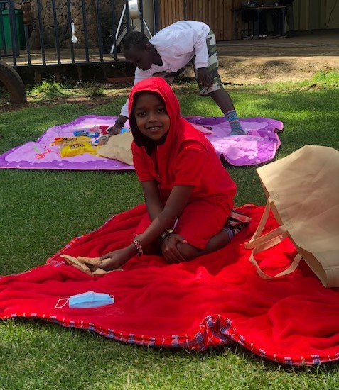 Owen and Aron setting up for the picnic..jpg